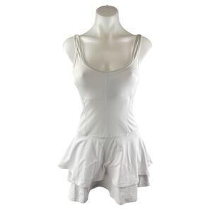 YPB Womens White Sleeveless Activewear Athletic Mini Romper A-line Tank Dress XS
